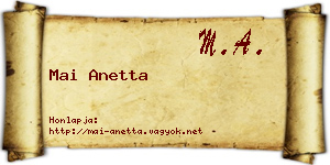 Mai Anetta névjegykártya